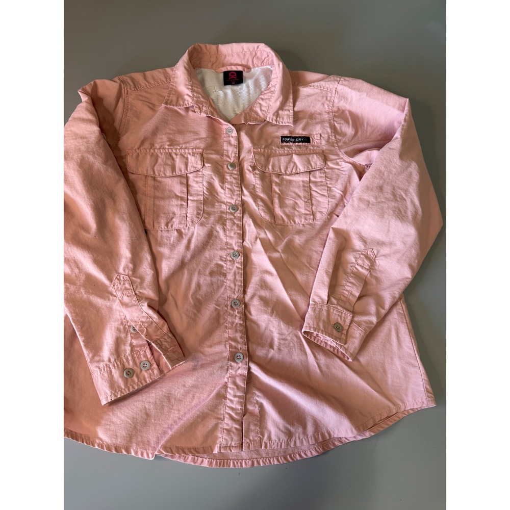 Little Donkey Andy Womens Power Dry Hiking Shirt Pink Long Sleeve Button Up M